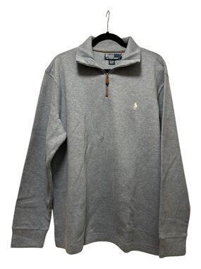 Polo by Ralph Lauren Men's Gray Blue Quarter-Zip Pullover Shirt
